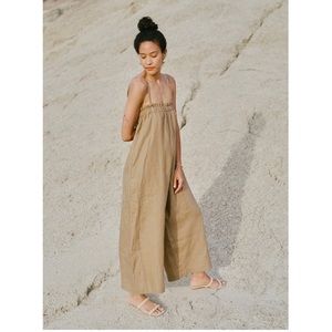 NWT // DEIA JUMPSUIT, LAUNDERED LINEN, GRASS, SMALL